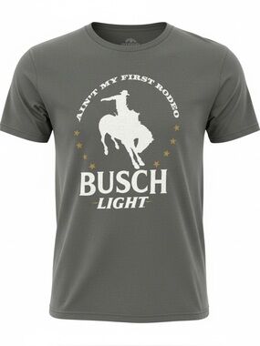 BUSCH LIGHT Ain’t My First Rodeo gray t-shirt size small like new